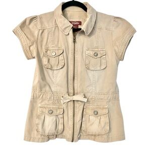 Short sleeve tan jacket shirt